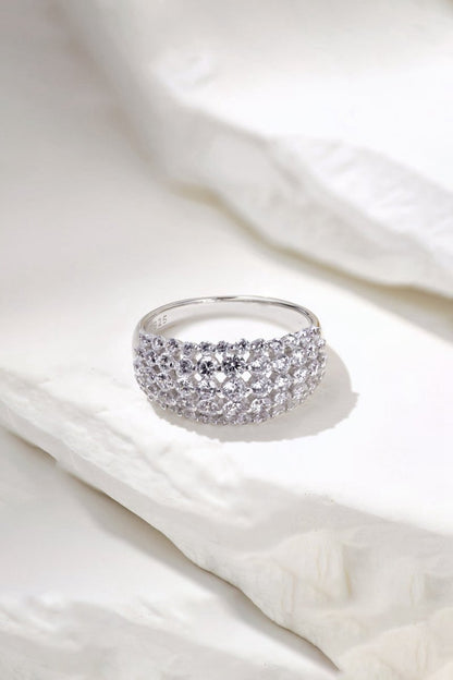 Sterling Silver White Zircon Band Ring