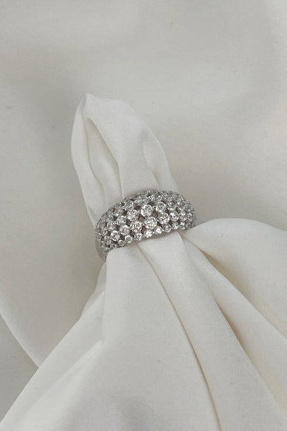 Sterling Silver White Zircon Band Ring