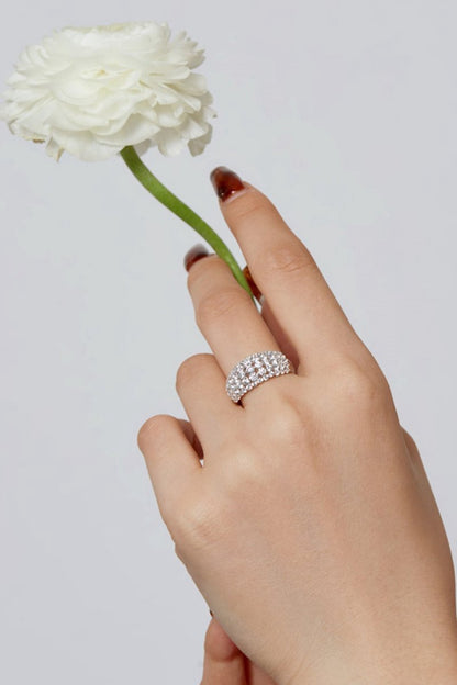 Sterling Silver White Zircon Band Ring