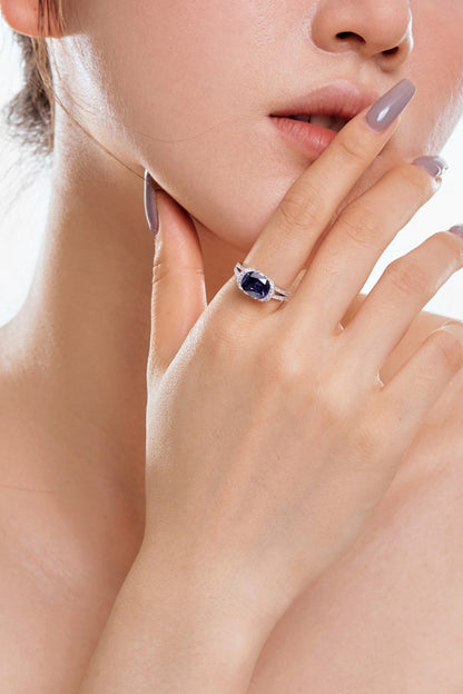 2.5 Carat Fat Rectangle Sapphire Engagement Ring