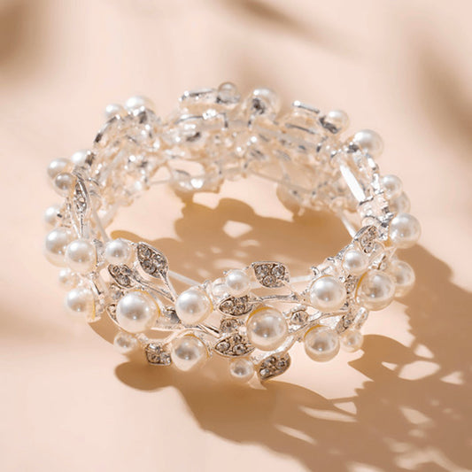 Bride and Bridesmaids Silver Pearl Bracelets