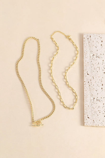 Geometric Paperclip Chain Necklace