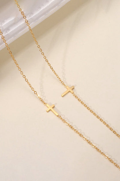 Gold Cross Pendant Necklace