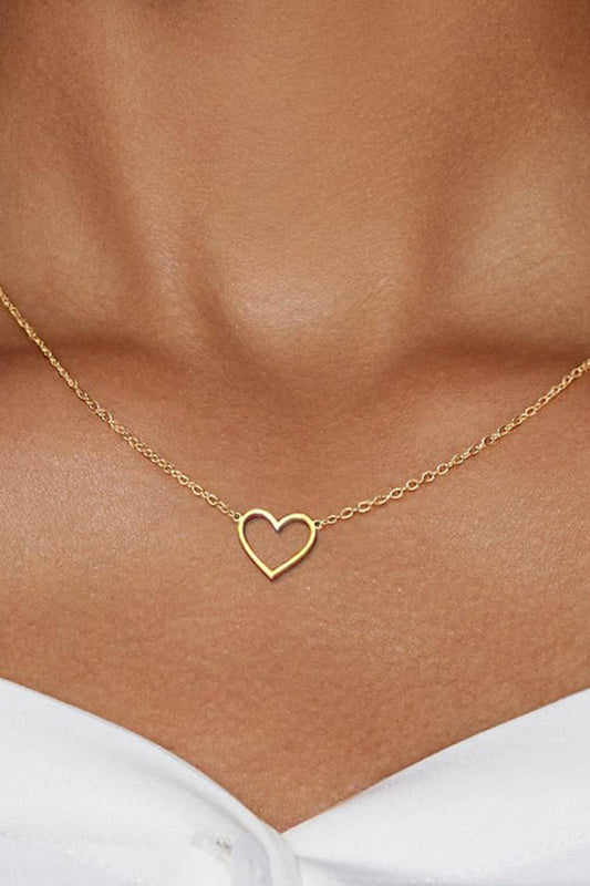 Hollow Heart Pendant Necklace