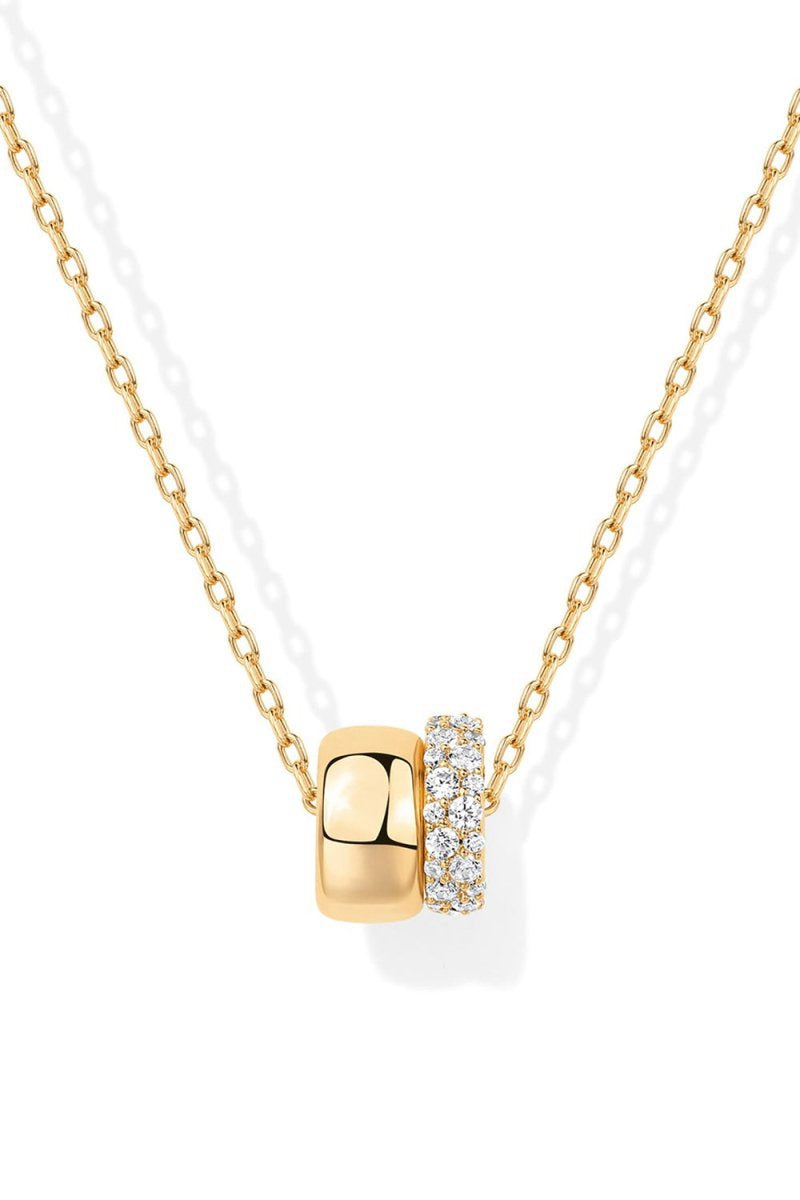 Zircon Double Circle Necklace