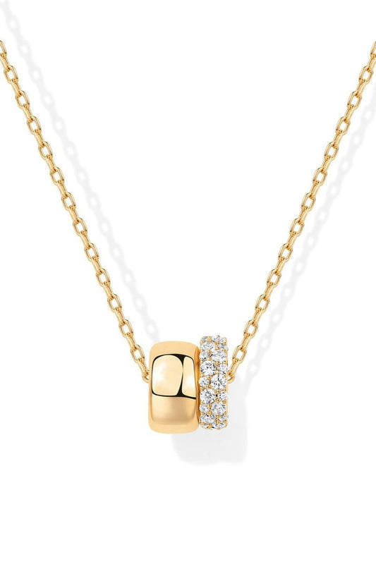 Zircon Double Circle Necklace