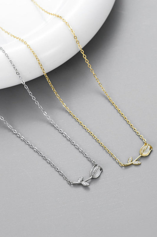 Tulip Pendant Clavicle Necklace