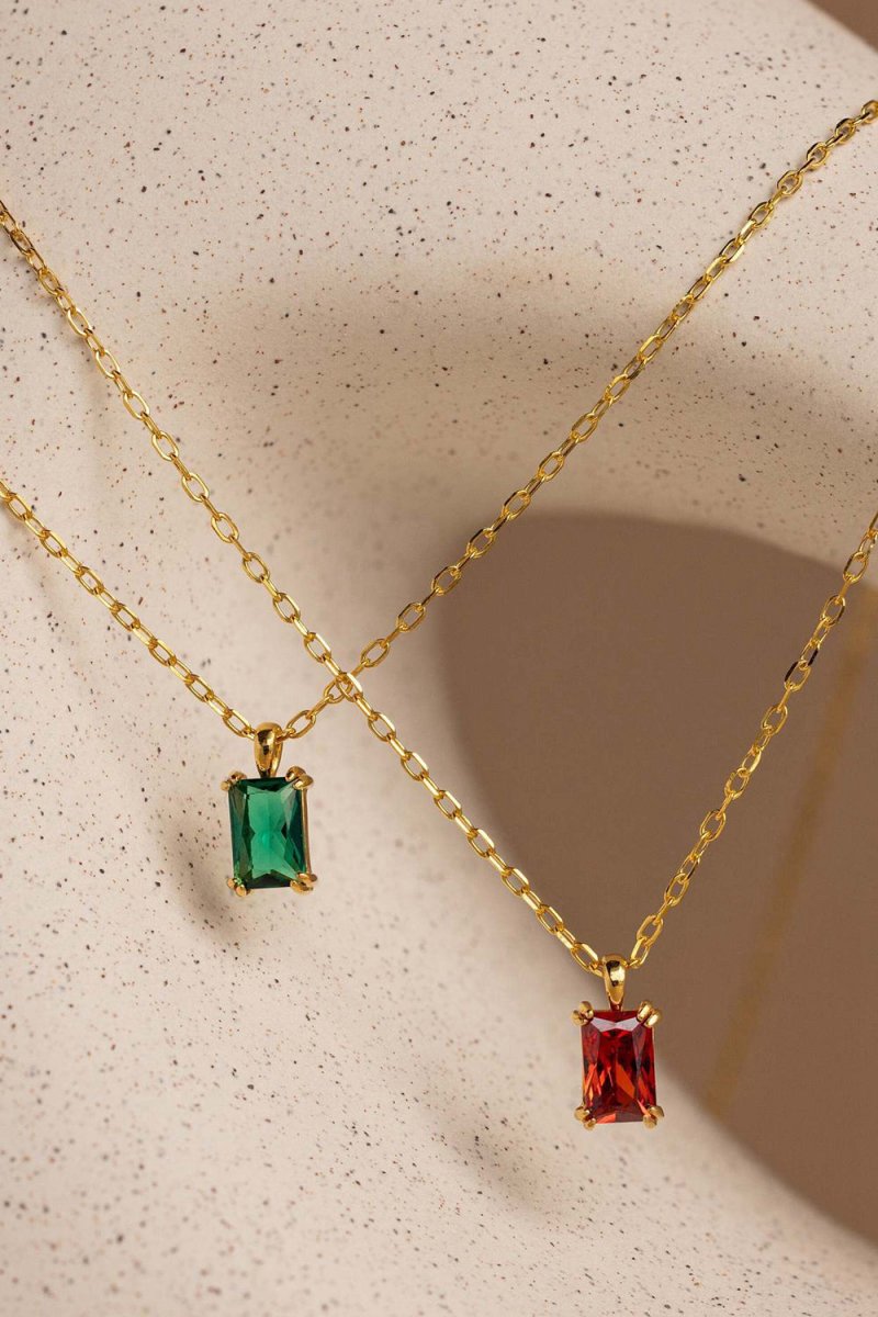 Colorful Zircon Pendant Necklace