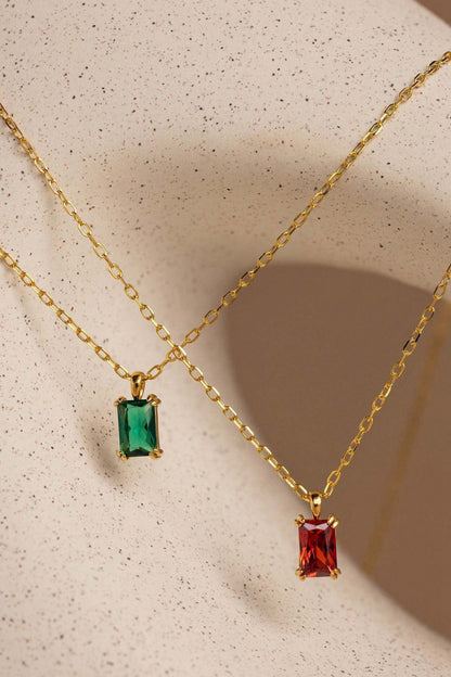 Colorful Zircon Pendant Necklace