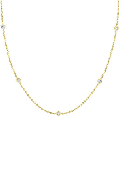 Round Zircon Clavicle Necklace