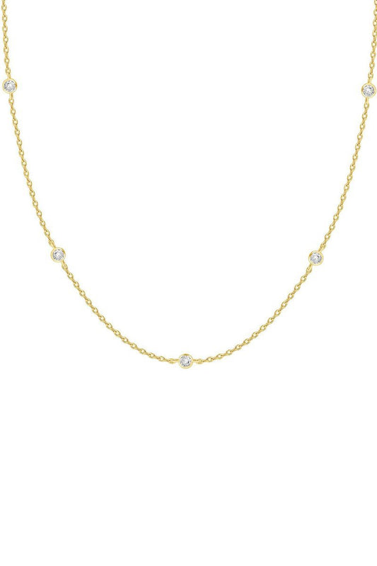 Round Zircon Clavicle Necklace