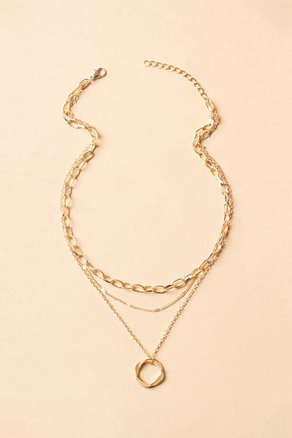 Simple Hoop Double Layer Necklace
