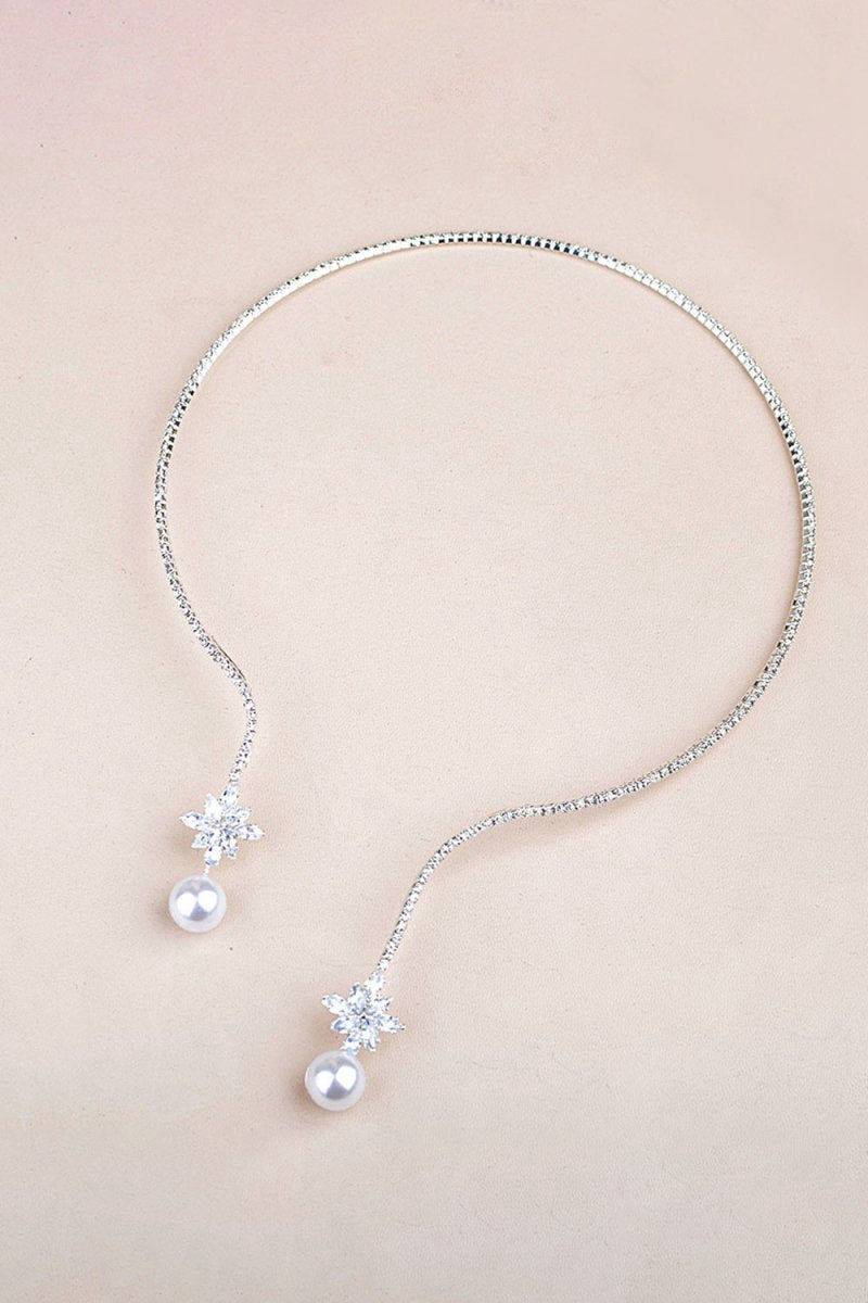 Vintage Pearl Zircon Necklace