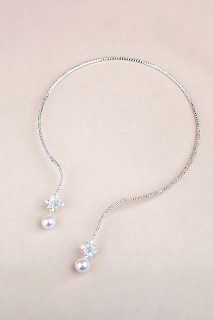 Vintage Pearl Zircon Necklace