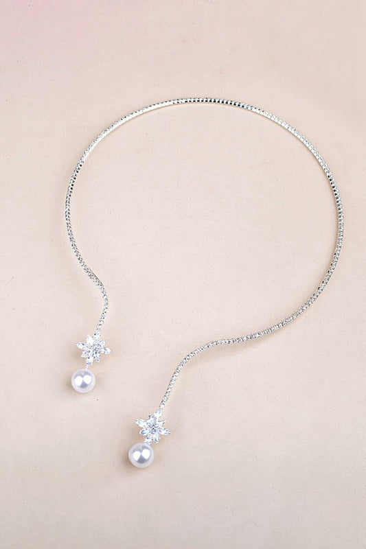 Vintage Pearl Zircon Necklace