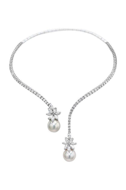 Vintage Pearl Zircon Necklace