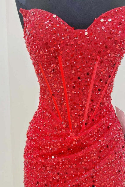 Bodycon Sweetheart Sequins Corset Homecoming Dresses