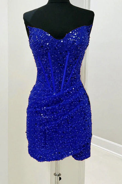Bodycon Sweetheart Sequins Corset Homecoming Dresses