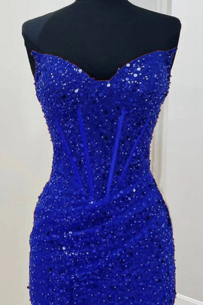 Bodycon Sweetheart Sequins Corset Homecoming Dresses
