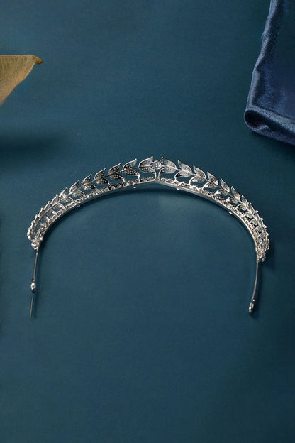 Silver Zircon Laurel Crowns for Women