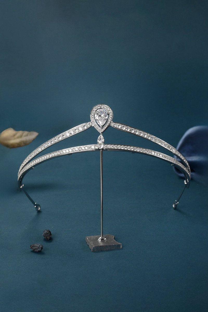 Silver Teardrop Zircon Tiaras