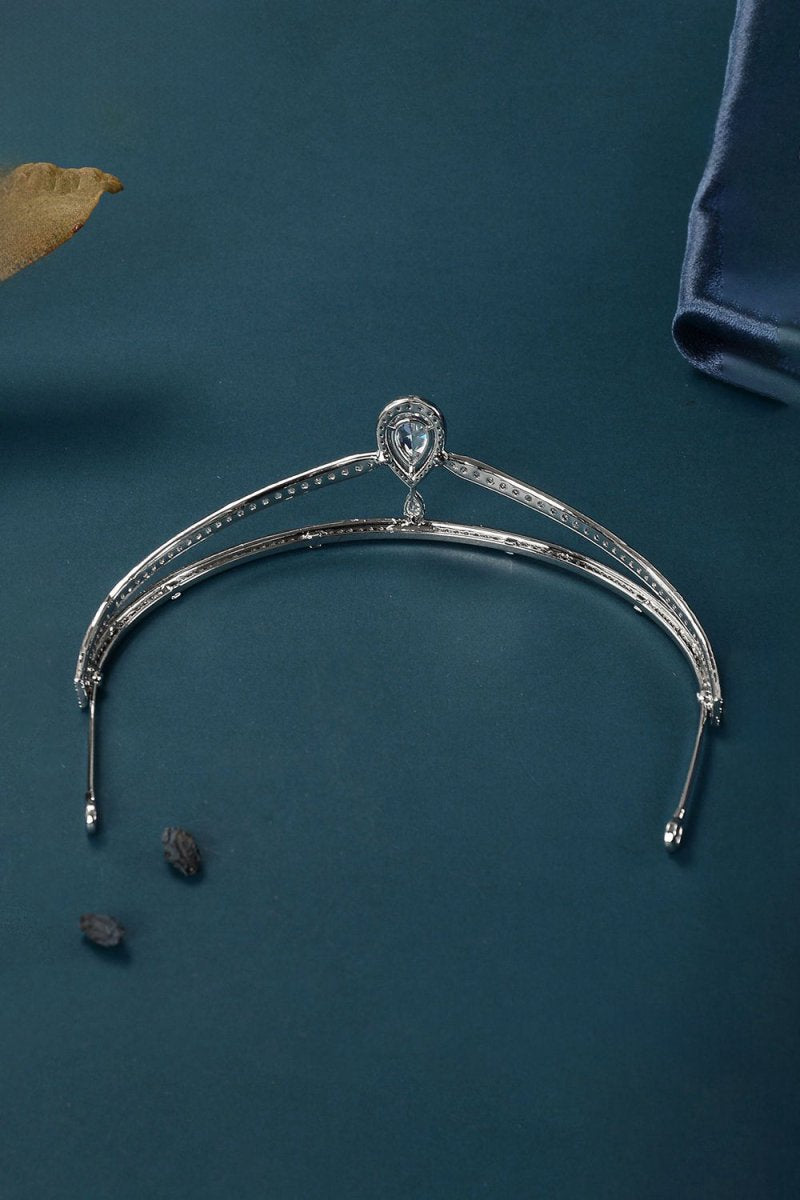 Silver Teardrop Zircon Tiaras