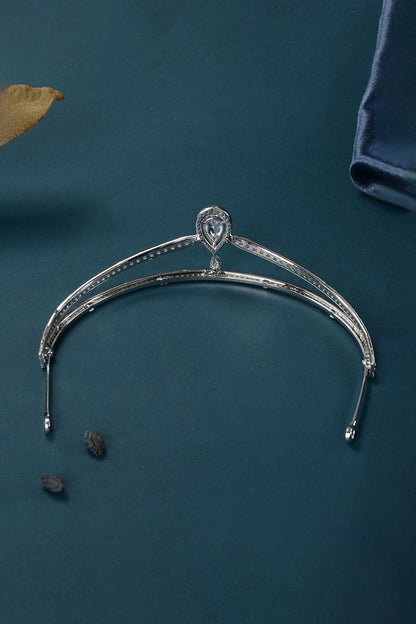 Silver Teardrop Zircon Tiaras