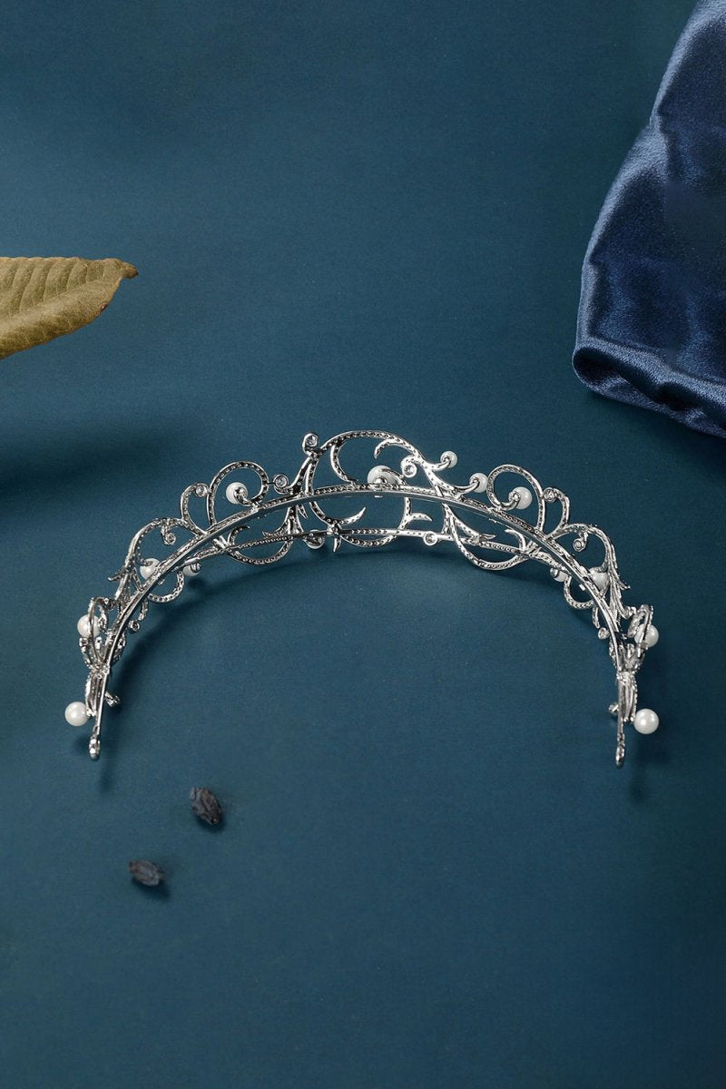 Women's Silver Pearl Swirl Tiaras