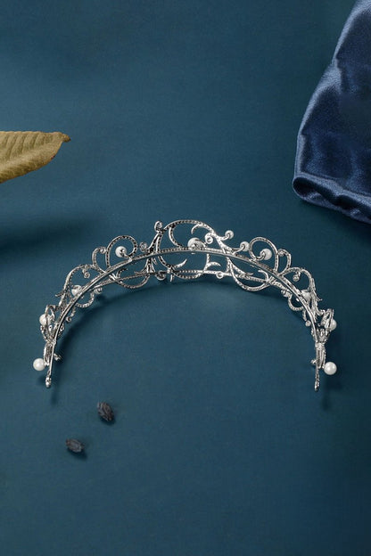 Women's Silver Pearl Swirl Tiaras