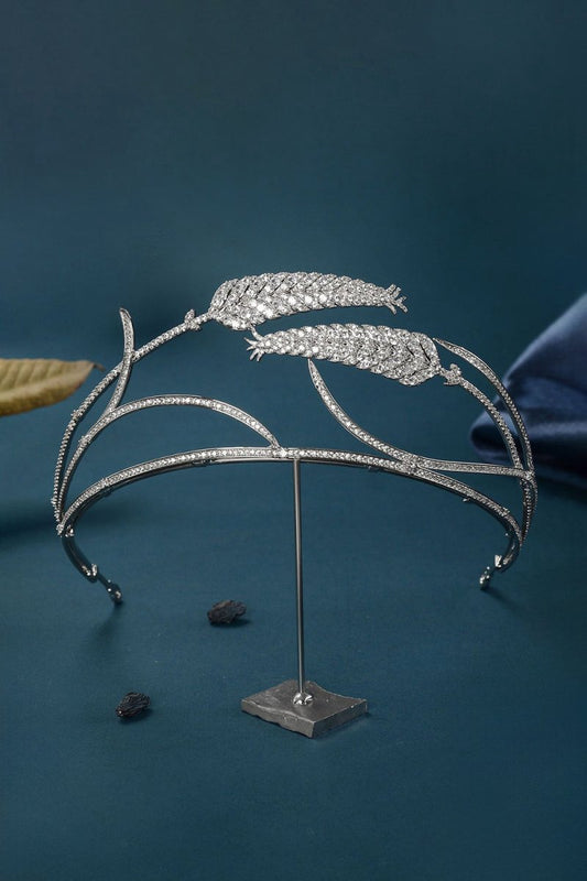 Silver Princess Ears of Wheat Rhinestone Crowns