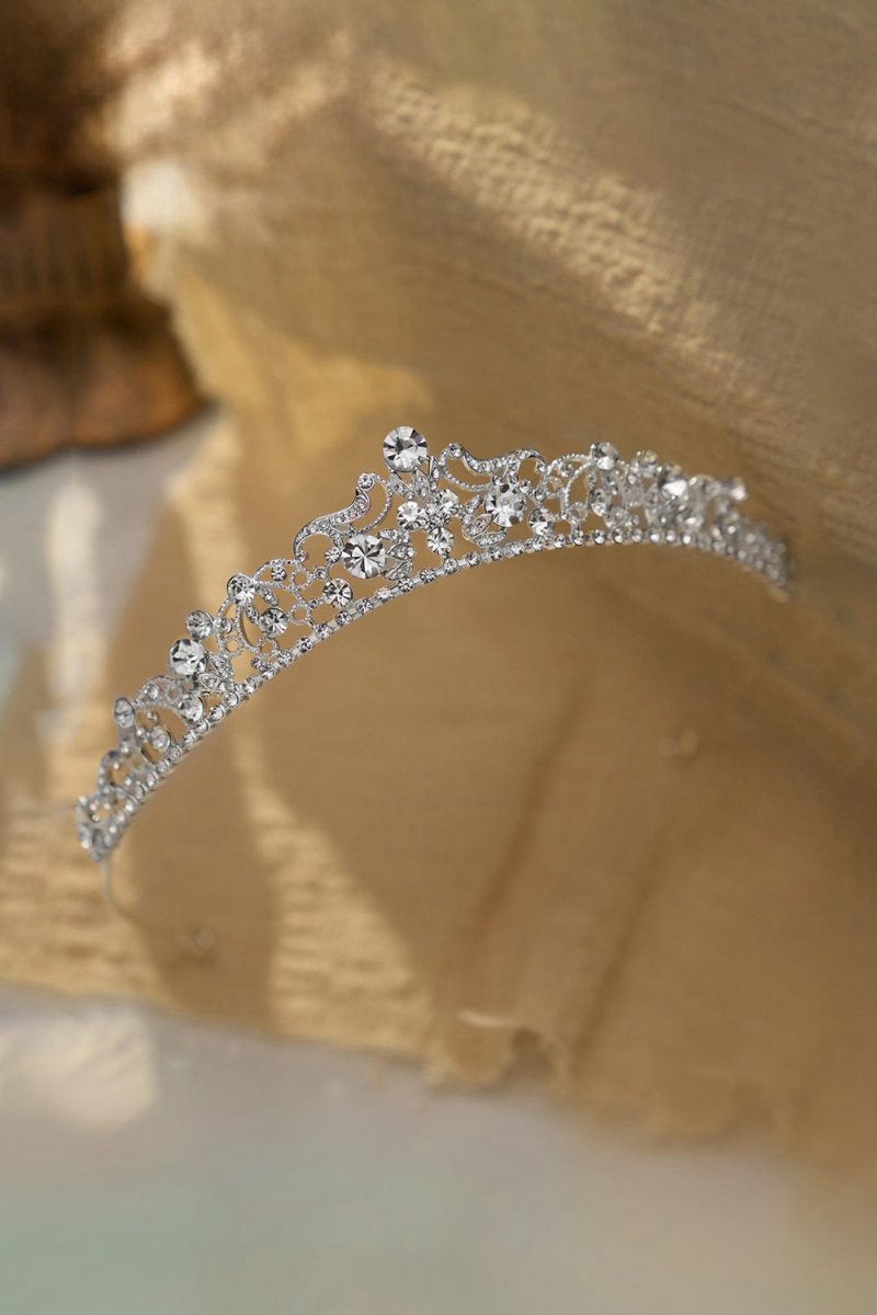 Silver Crystal Wedding Tiara for Women