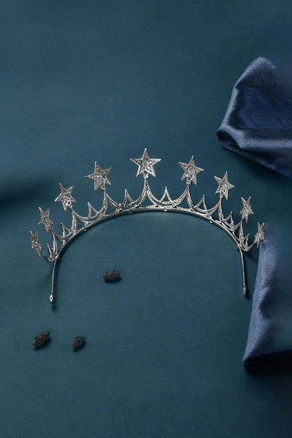 Silver Starry Zircon Tiara