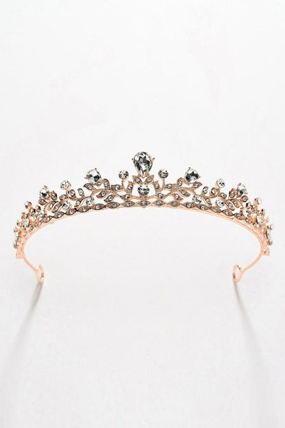 Rose Gold Rhinestone Tiara