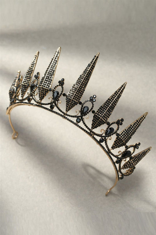 Gothic Black Rhinestone Tiara