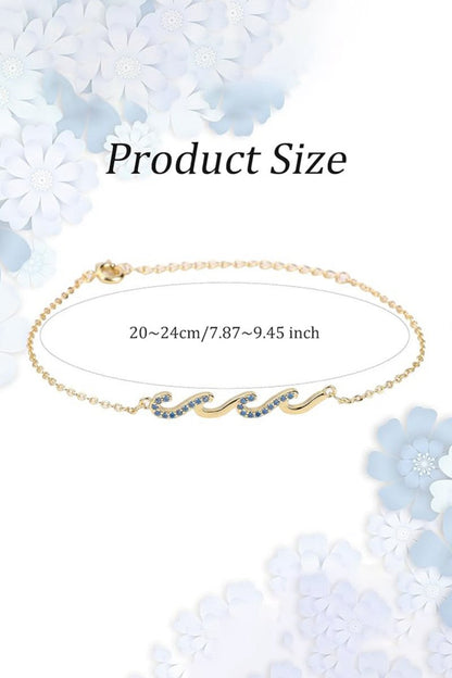 Women's Gold Adjustable Bracelets with Rhinestone