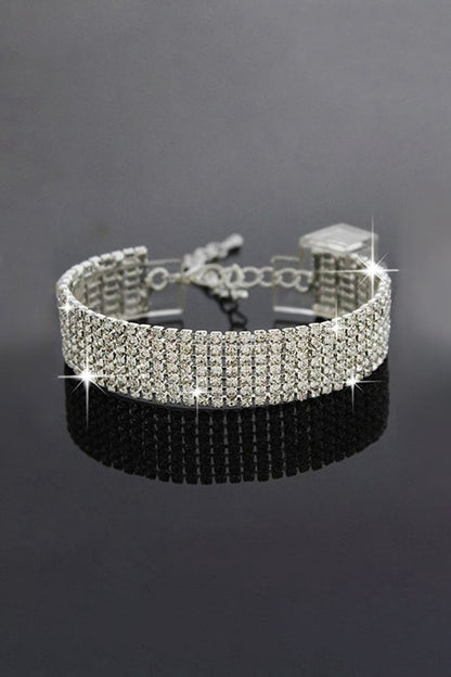 Crystal Adjustable Silver Rhinestone Bracelets