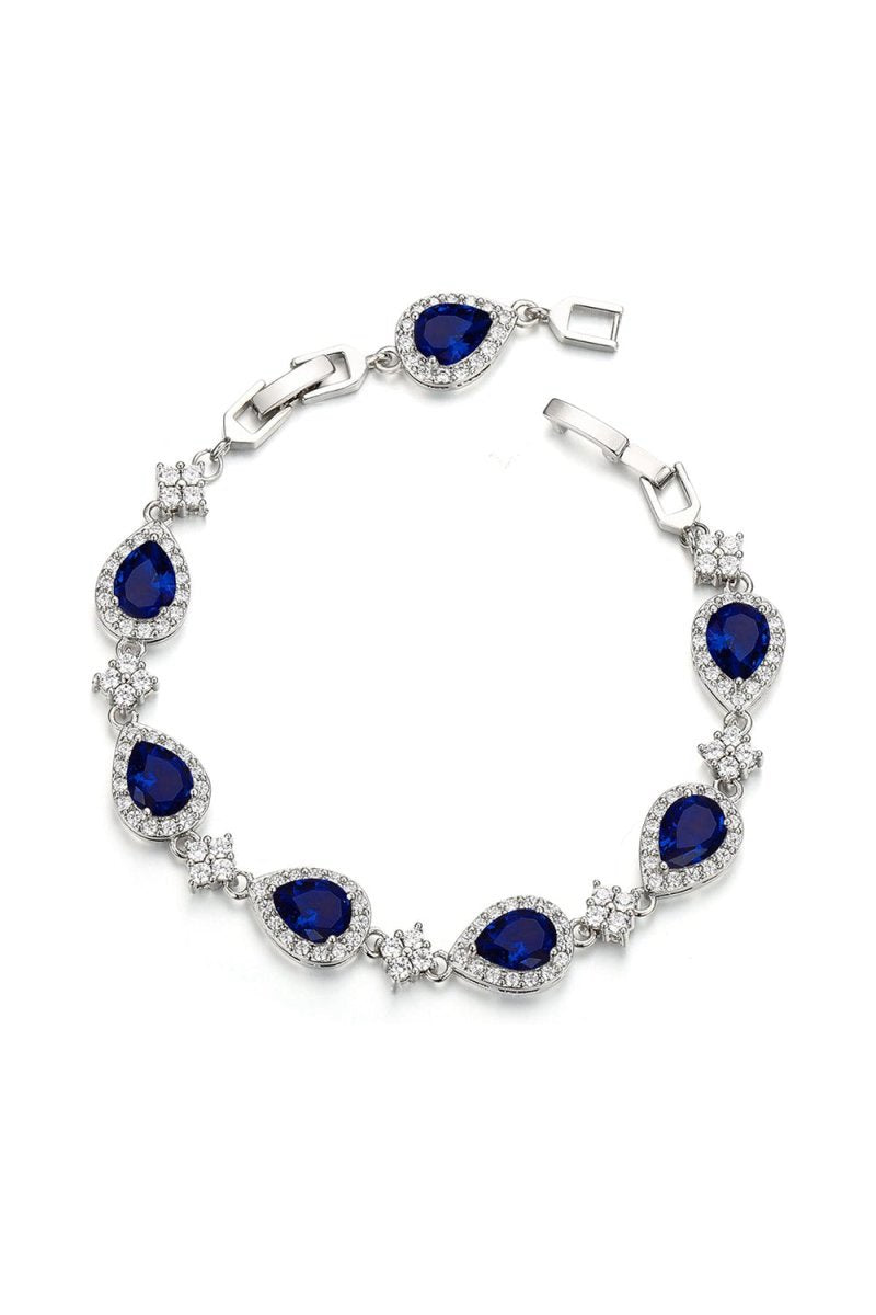 Black Rhinestone Zirconia Teardrop Tennis Bracelets