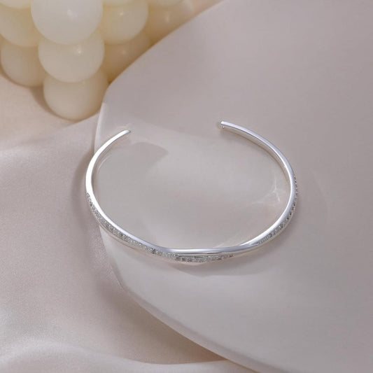Silver Wave Adjustable Open Bracelets