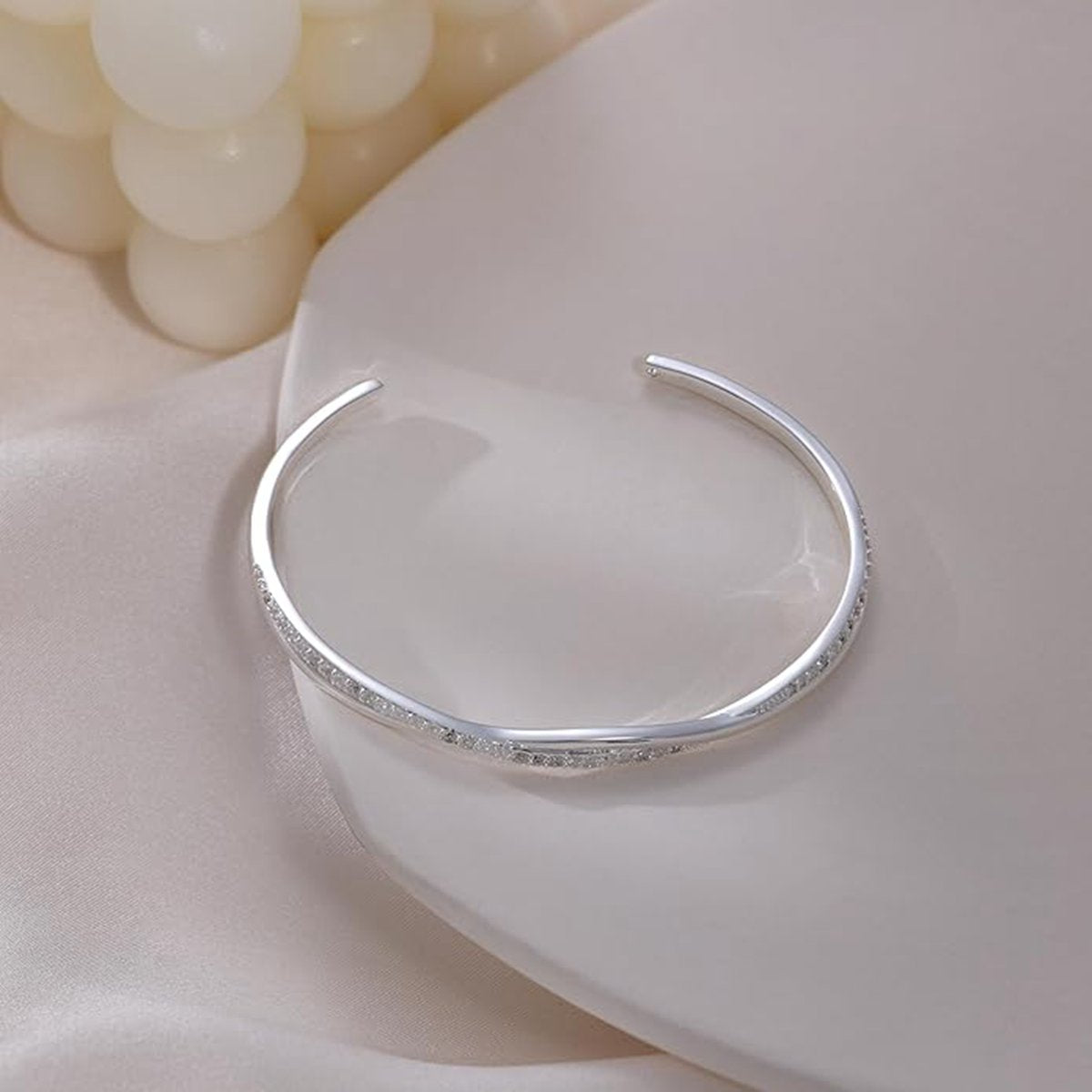 Silver Wave Adjustable Open Bracelets