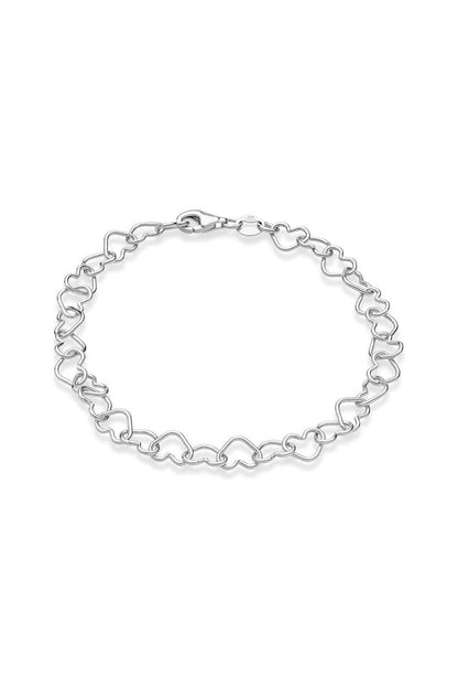 Silver 5mm Heart Link Adjustable Bracelets
