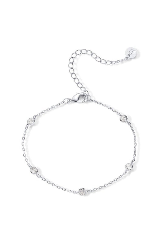 Silver Cubic Zirconia Chain Bracelets