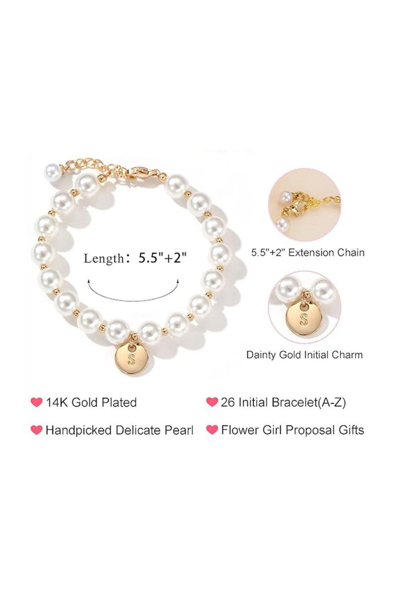 Gold Letter Pearl Bracelets