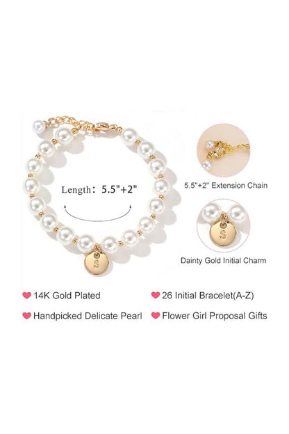 Gold Letter Pearl Bracelets