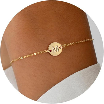 Gold Letter Initial Monogram Bracelets