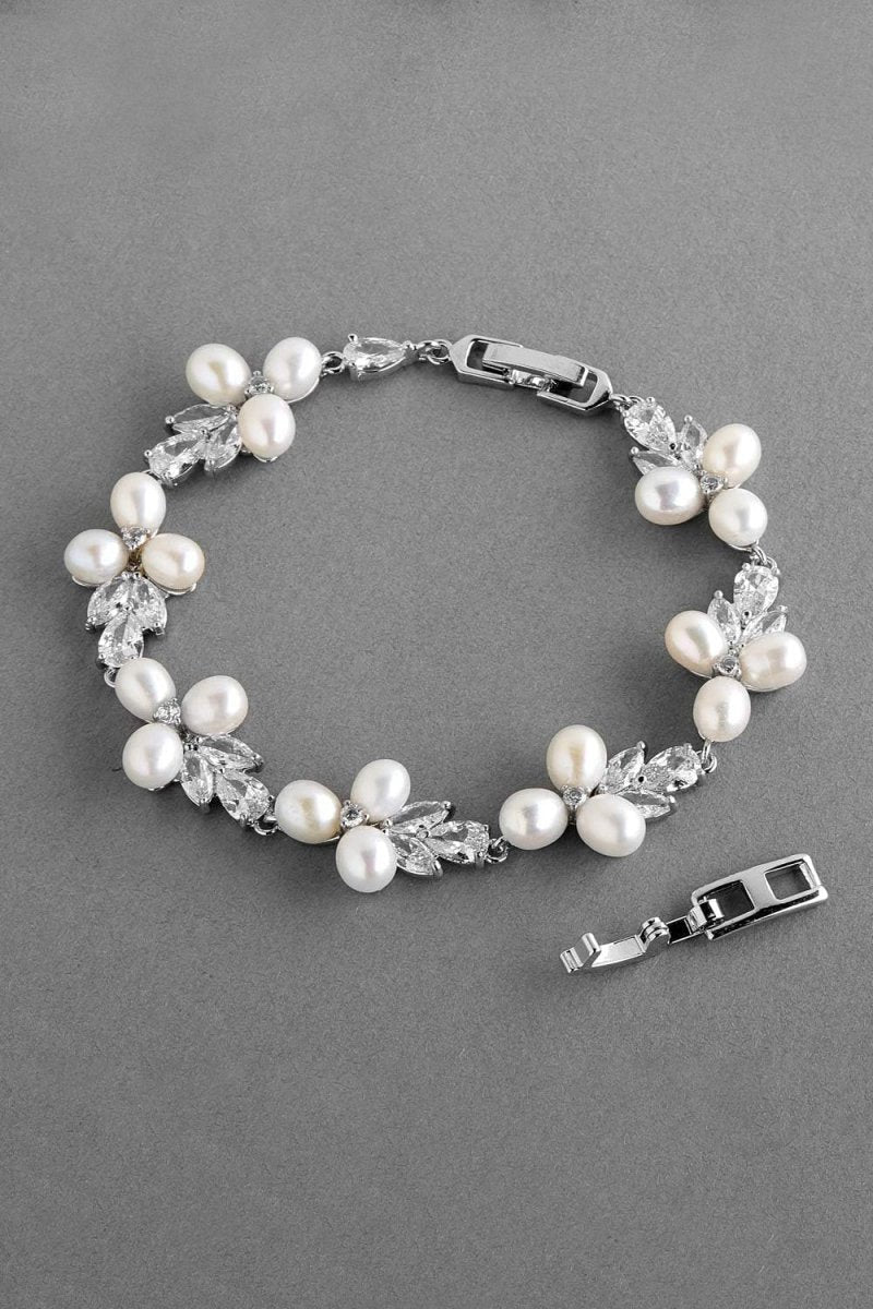Silver Freshwater Pearl Bridal Bracelet