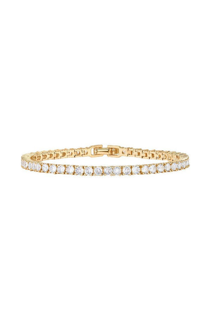 Gold Plated 3mm Cubic Zirconia Classic Tennis Bracelets