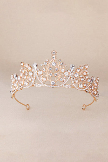 Bronze Princess Rhinestone Crowns for Women