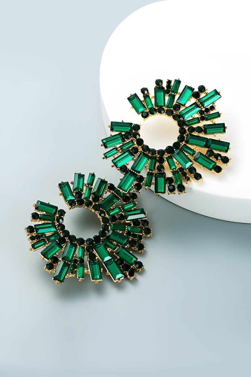Rhinestone Round Shape Earrings