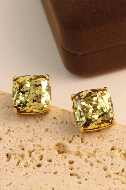 Gold Mini Square Studs