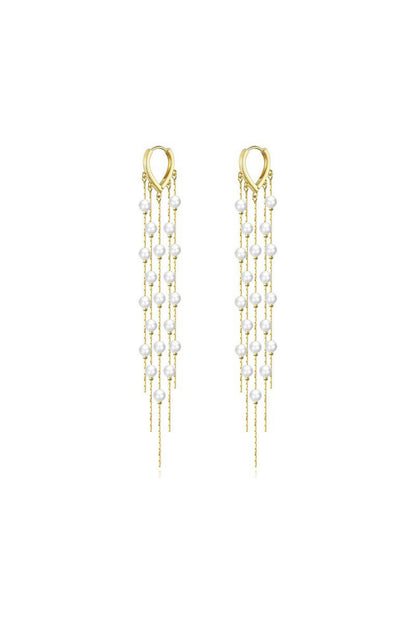 Long Pearl Tassel Earrings